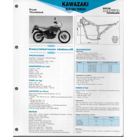 Revue Technique d Atelier E.T.A.I Moto Kawasaki 650 KLR Tengai 1989 /à 1991 N/°58