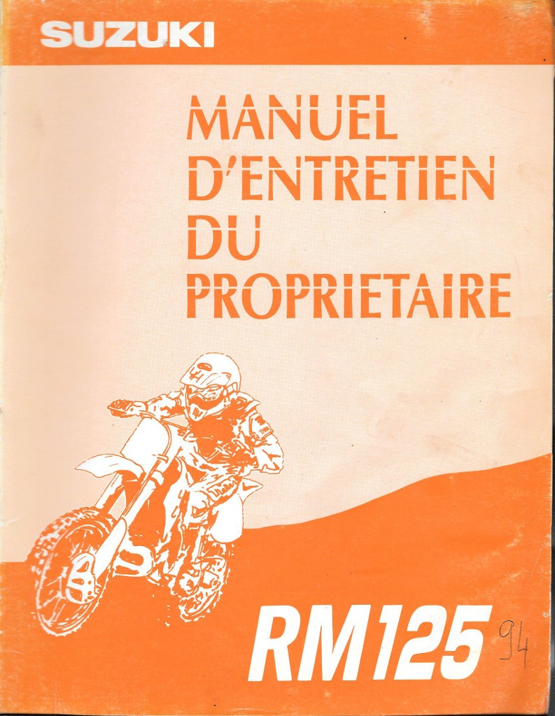 Manuel atelier SUZUKI RM 125 1994 (07 / 1993)