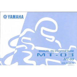 YAMAHA MT-03 de 2011 type 5YK (10 / 2010)