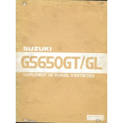 Manuel atelier additif SUZUKI GS 650 GTZ / GLZ de 1982