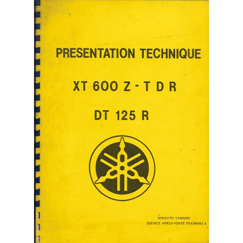 Manuel technique YAMAHA XT 600 Z. TDR 240. DT 125 R 1988 la Librairie du Motard