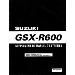 Manuel atelier SUZUKI GSX-R 600 W (additif 02 / 98) 
