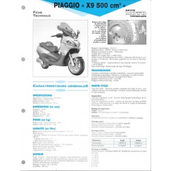PIAGGIO X 9 500 cc de 2001 Fiche RMT