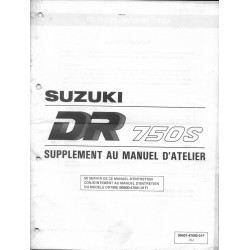 Manuel atelier SUZUKI DR 750 SK de 1989 (additif 02 / 89) 