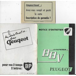 cyclomoteur PEUGEOT BBV (manuel utilisateur 09 / 1961)
