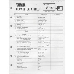 YAMAHA V 75 (fiche technique 01 / 03 /1973)